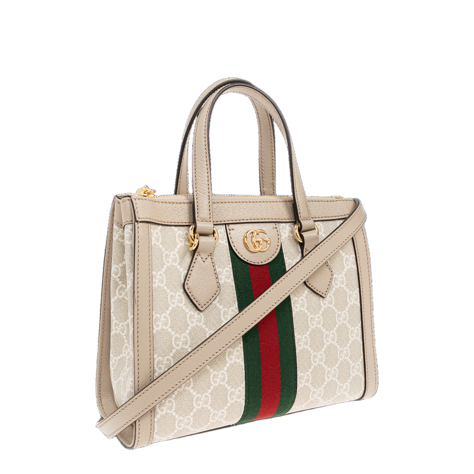 Ophidia Small Canvas Tote Bag - Beige