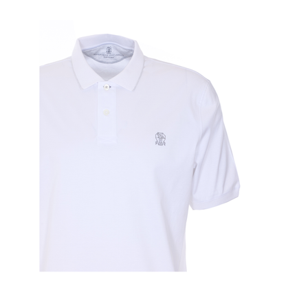 White Cotton Polo Shirt