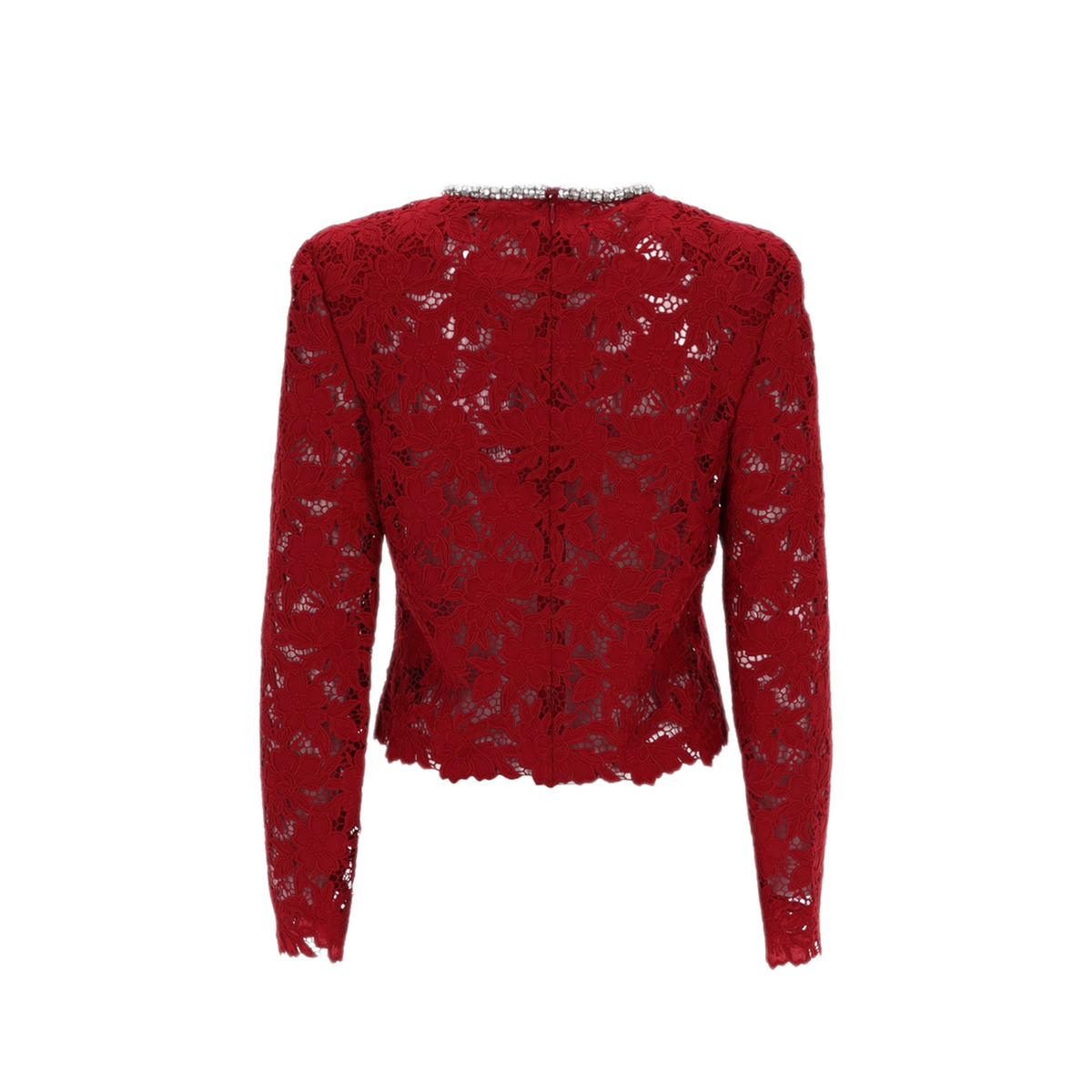 MAYFEYR - Self Portrait - Lace Top With Crystals - RS26171TBUBURGUNDY