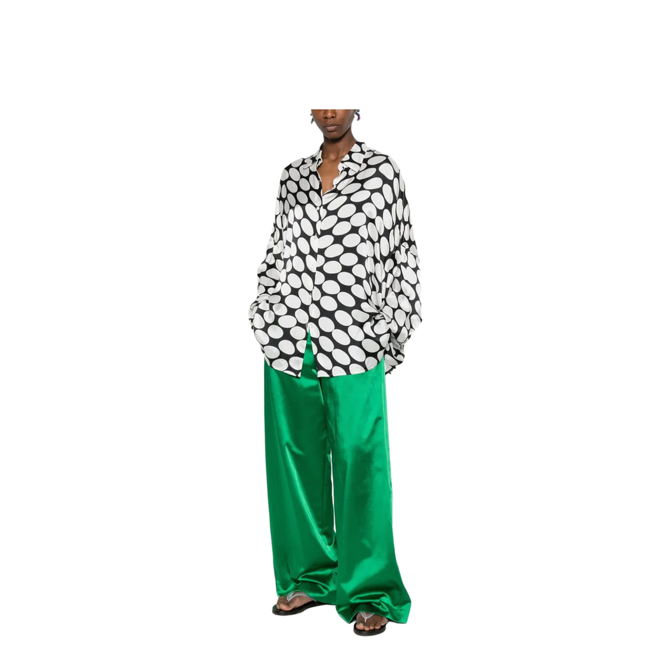 MAYFEYR - Dries Van Noten - Casia Viscose Shirt With Large Polka Dot-Motif - 0107003017