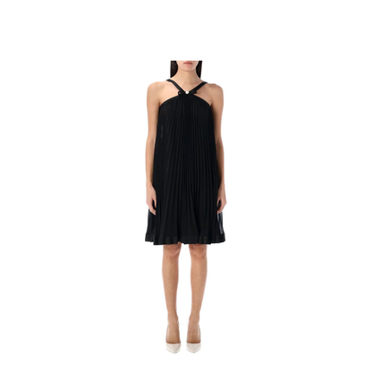 Halterneck Pleated Mini Dress
