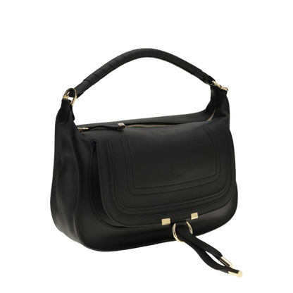 Marcie Small Calfskin Shoulder Bag - Black