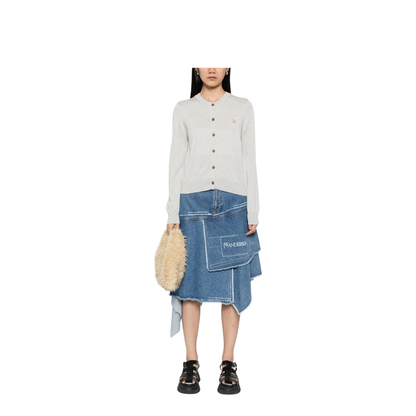 Light Grey Front Button Fastening Top