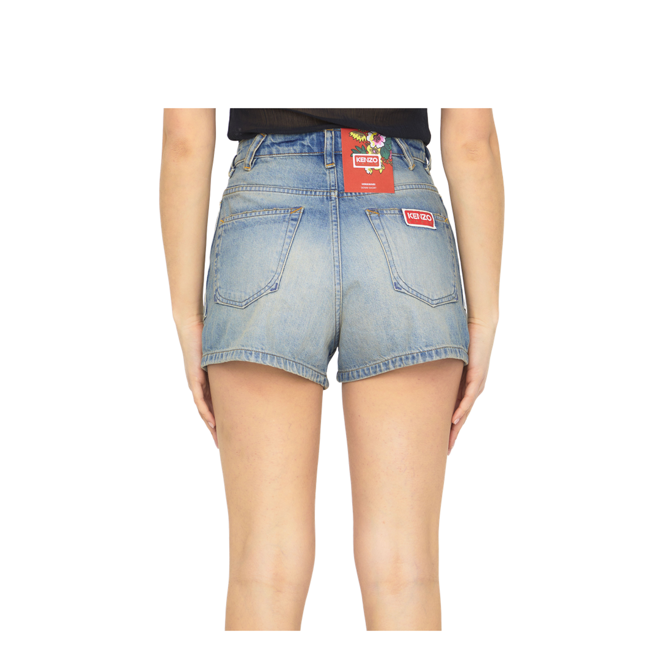 Light-blue denim shorts
