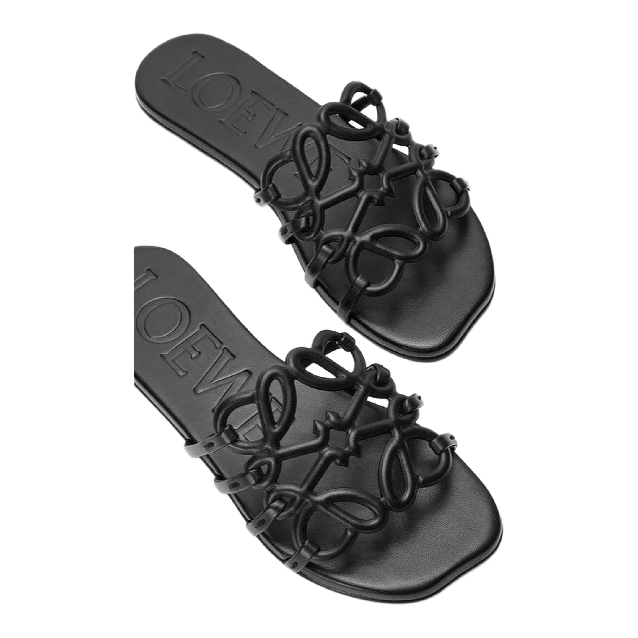 Petal Anagram Leather Sandals