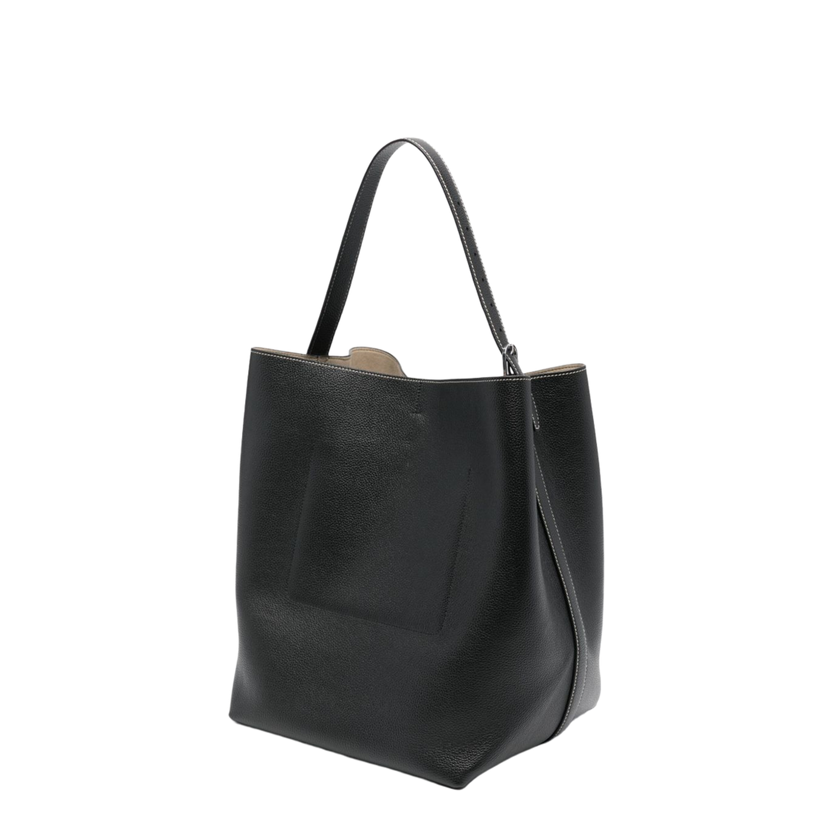 Leather Belted Tote Shoulder Bag