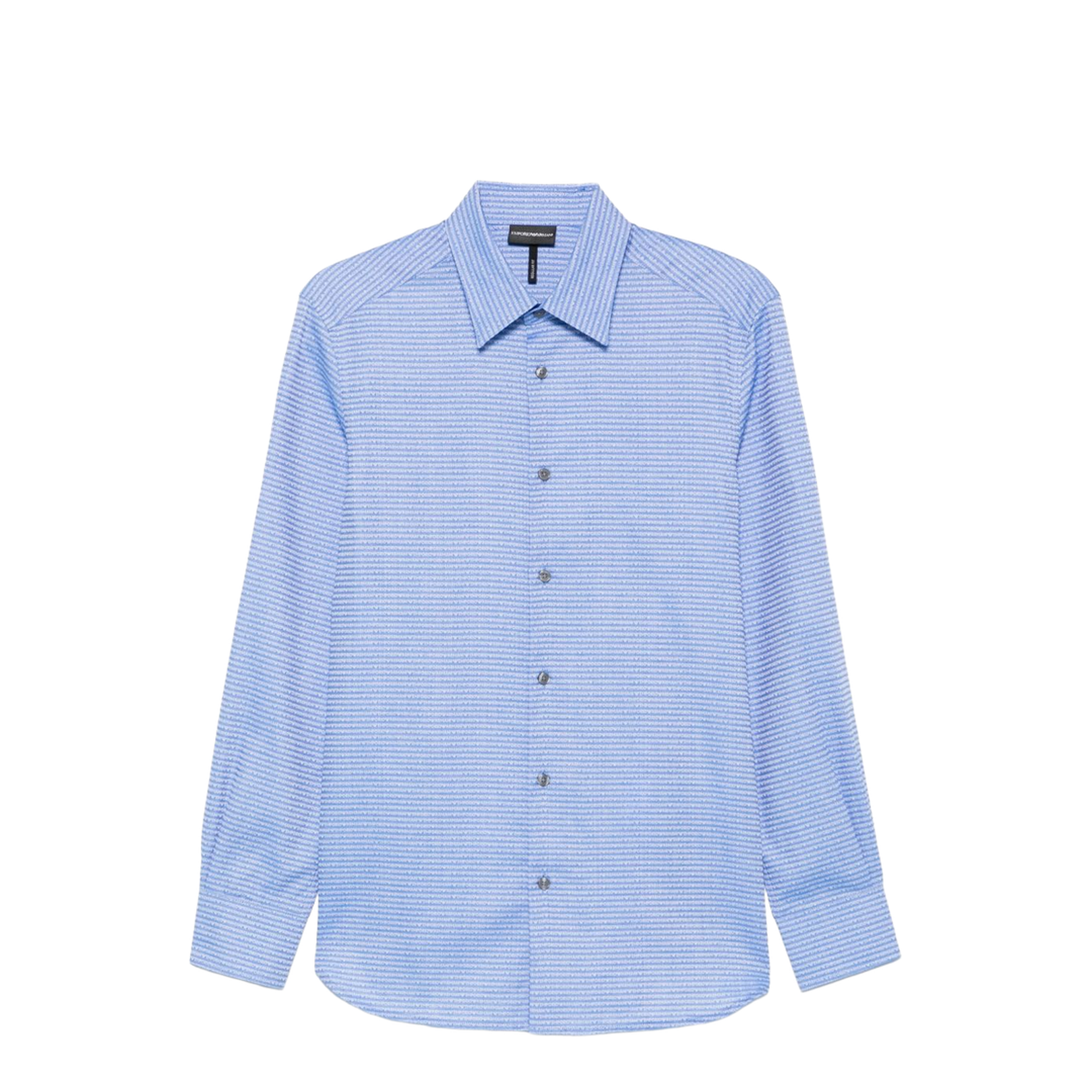 Cotton Shirt with All-Over Jacquard Logo