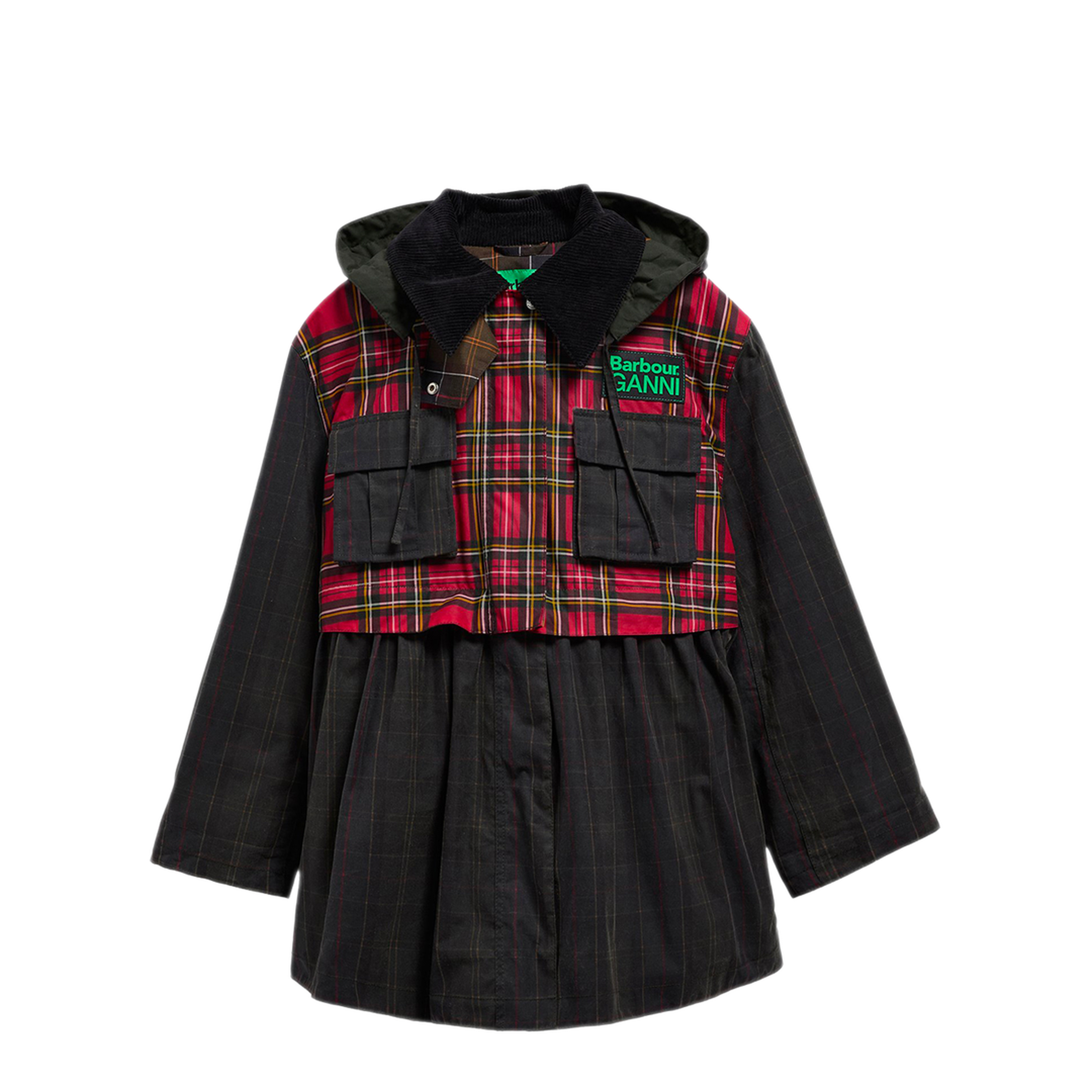 MAYFEYR - Barbour - Waxed Jacket With Peplum And Tartan Details - LWX1524TN11