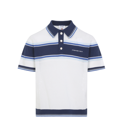 MAYFEYR - Casablanca - Mesh Stripe Polo - MSS26KW130401