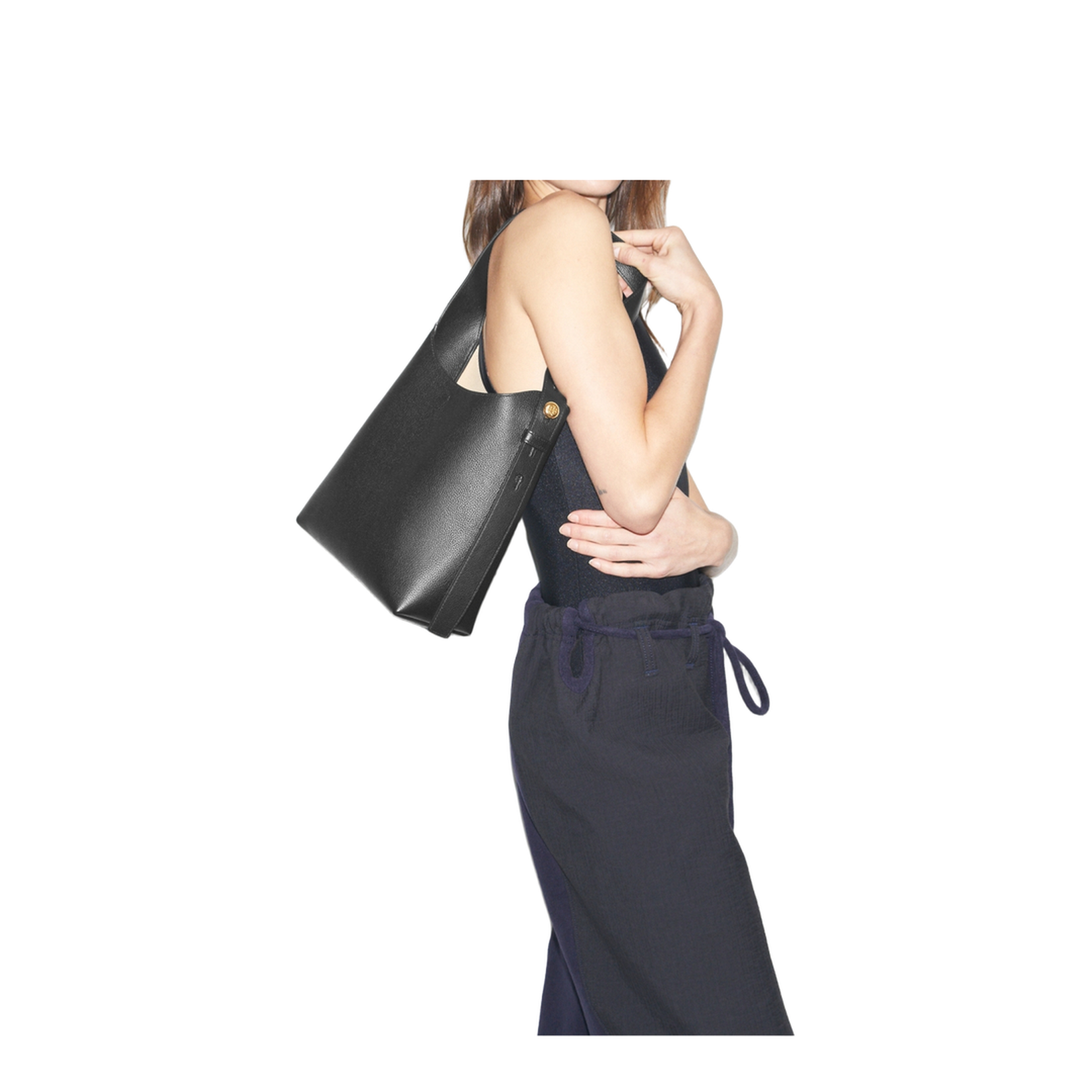 Romy Small Leather Hobo Bag