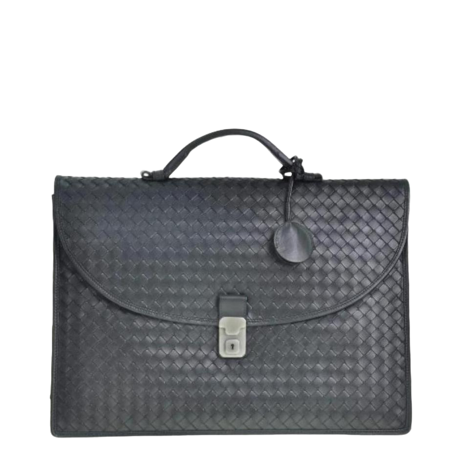 Intrecciato Leather Briefcase - Black