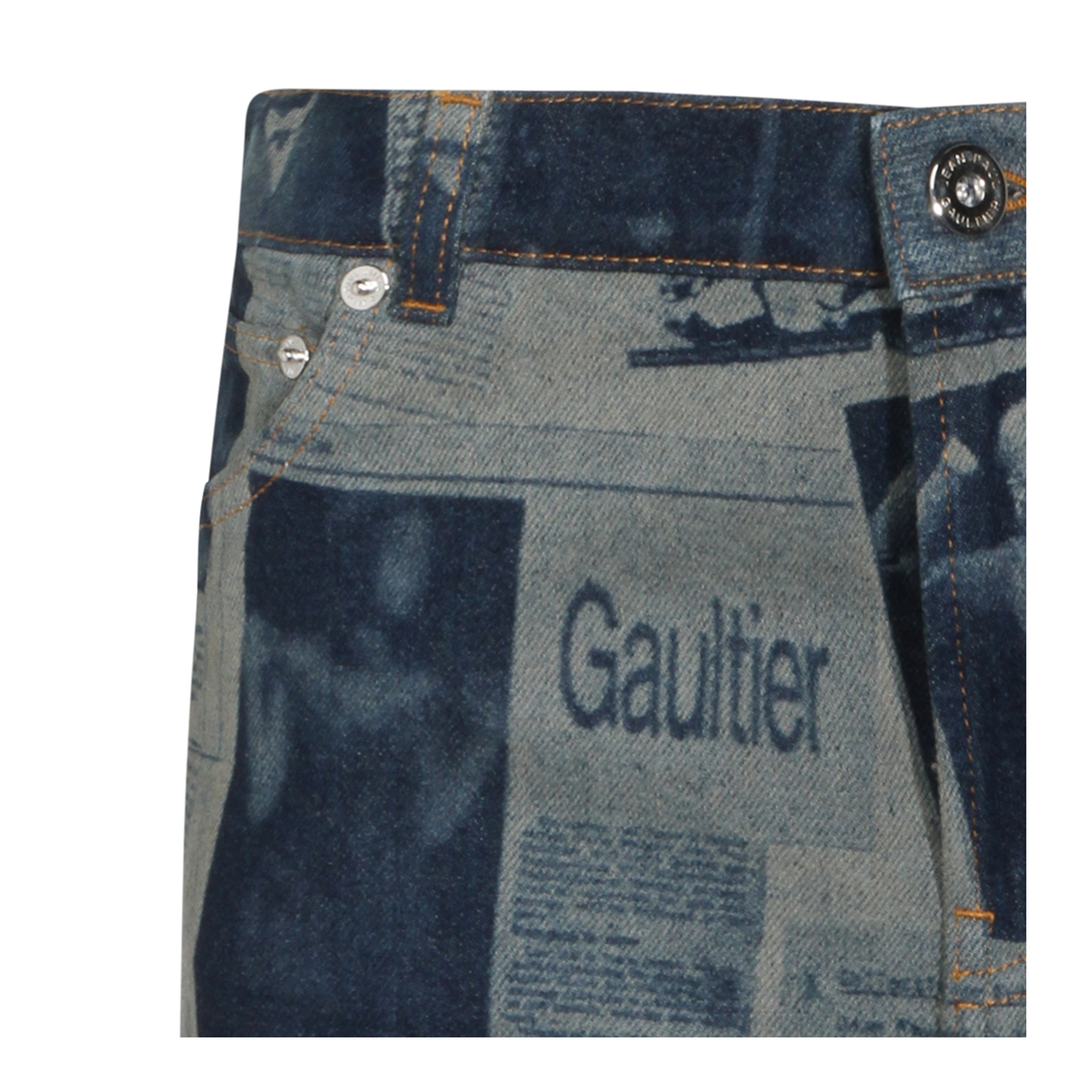 Miniskirt with Newspaper Print