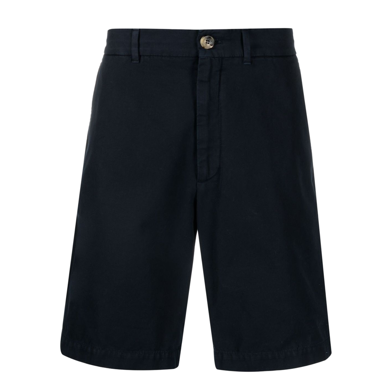 Navy Blue Cotton Twill Bermuda Shorts