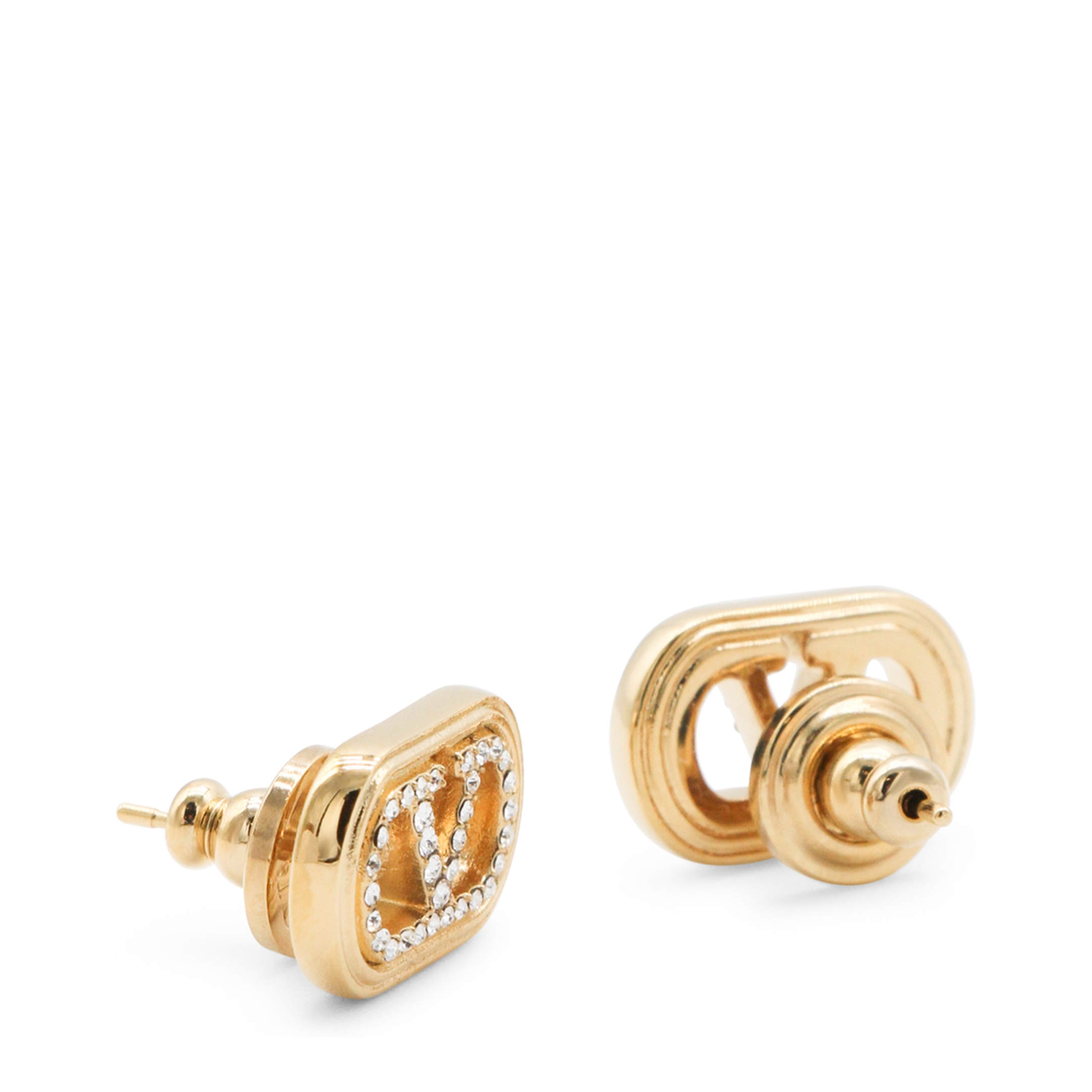 Ovalette Earrings with Rhinestones