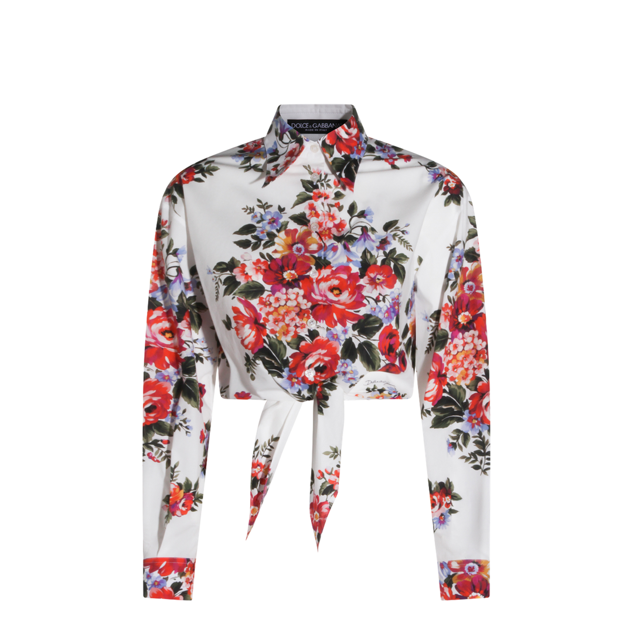 Floral Print Crop Shirt