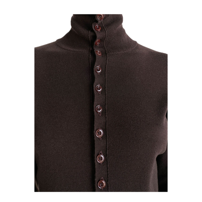Wool Turtle-Neck Cardigan