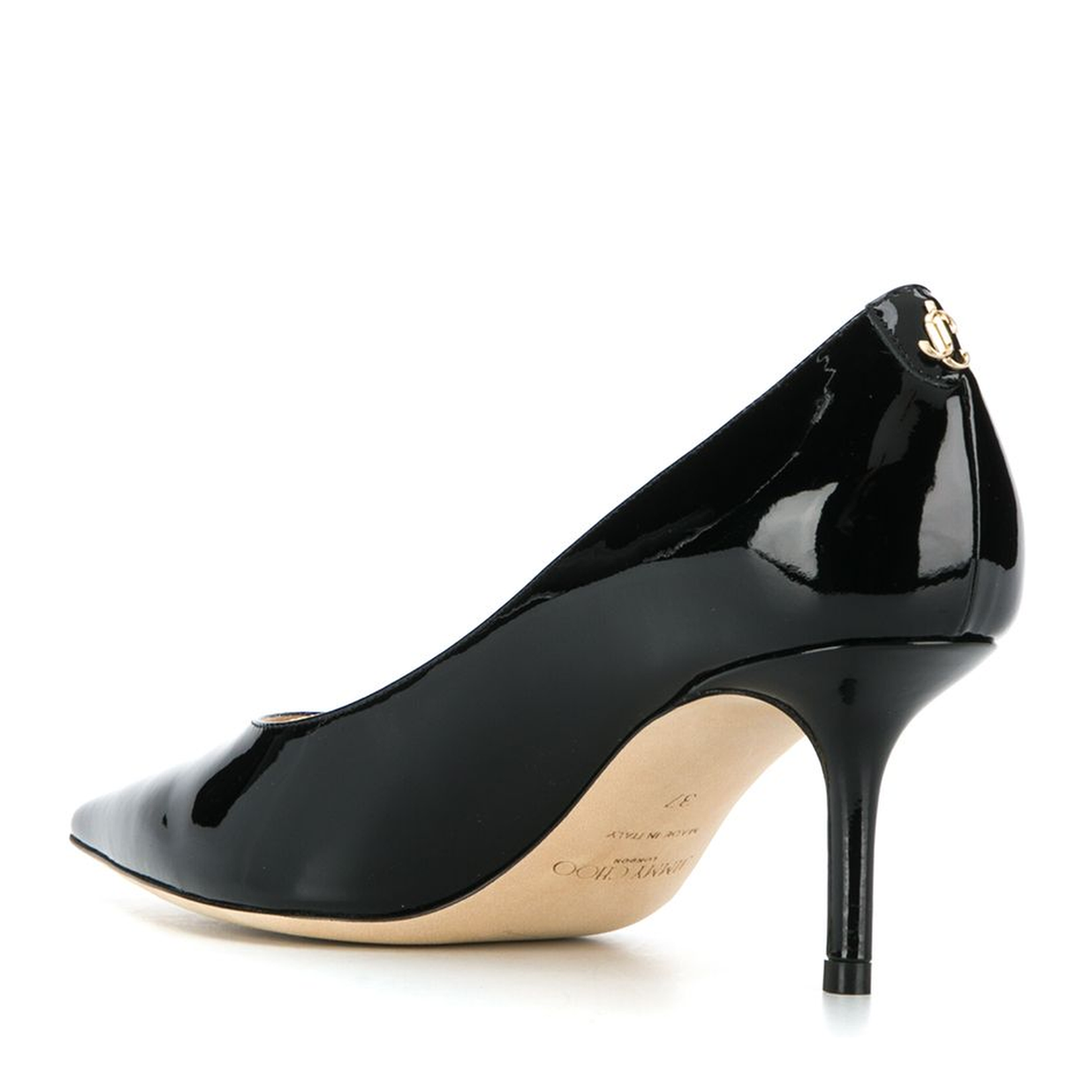 Black Suede Pointed Pumps with Emblem