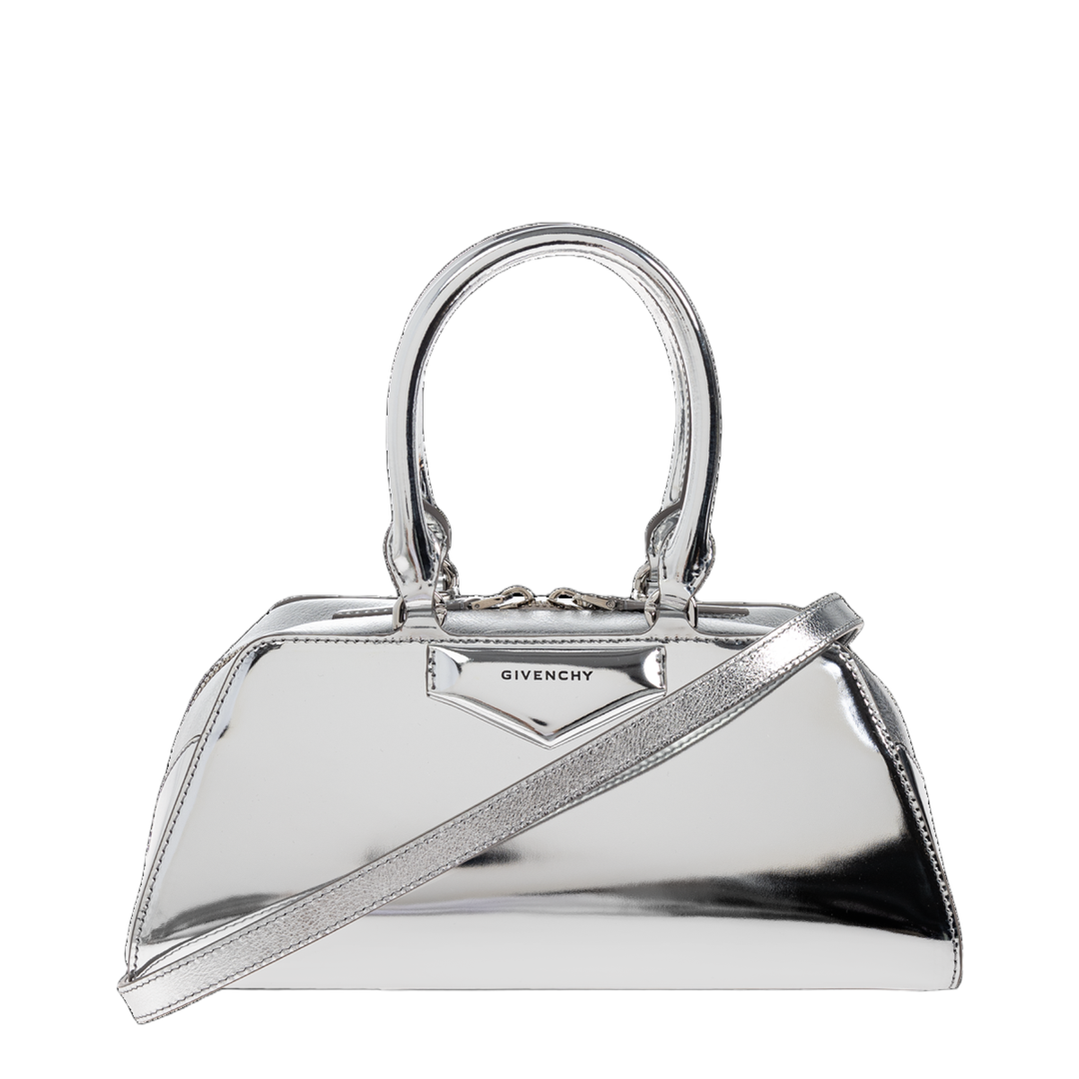 Small Antigona East-West Bag in Laminated Leather