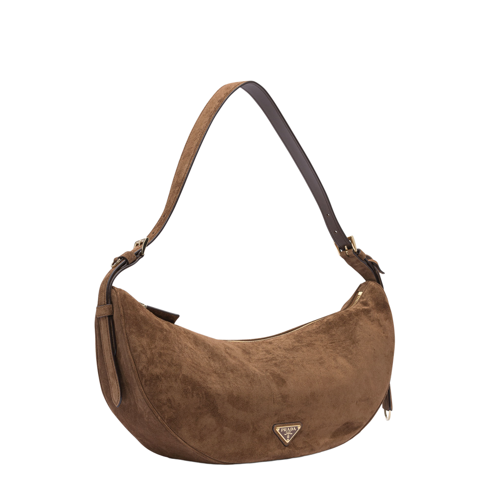 Demi-lune Suede Shoulder Bag