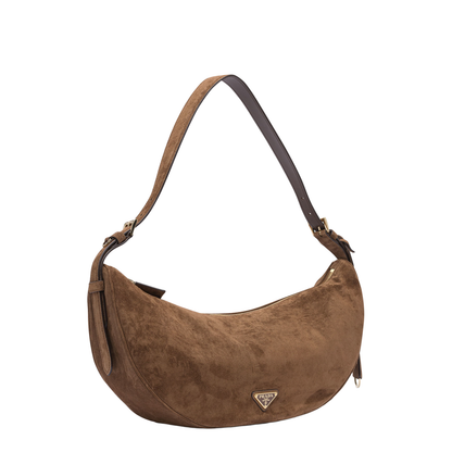 Demi-lune Suede Shoulder Bag
