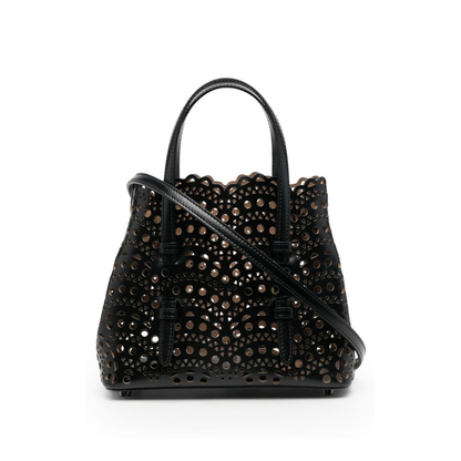 Mina 20 Small Calfskin Tote Bag - Noir