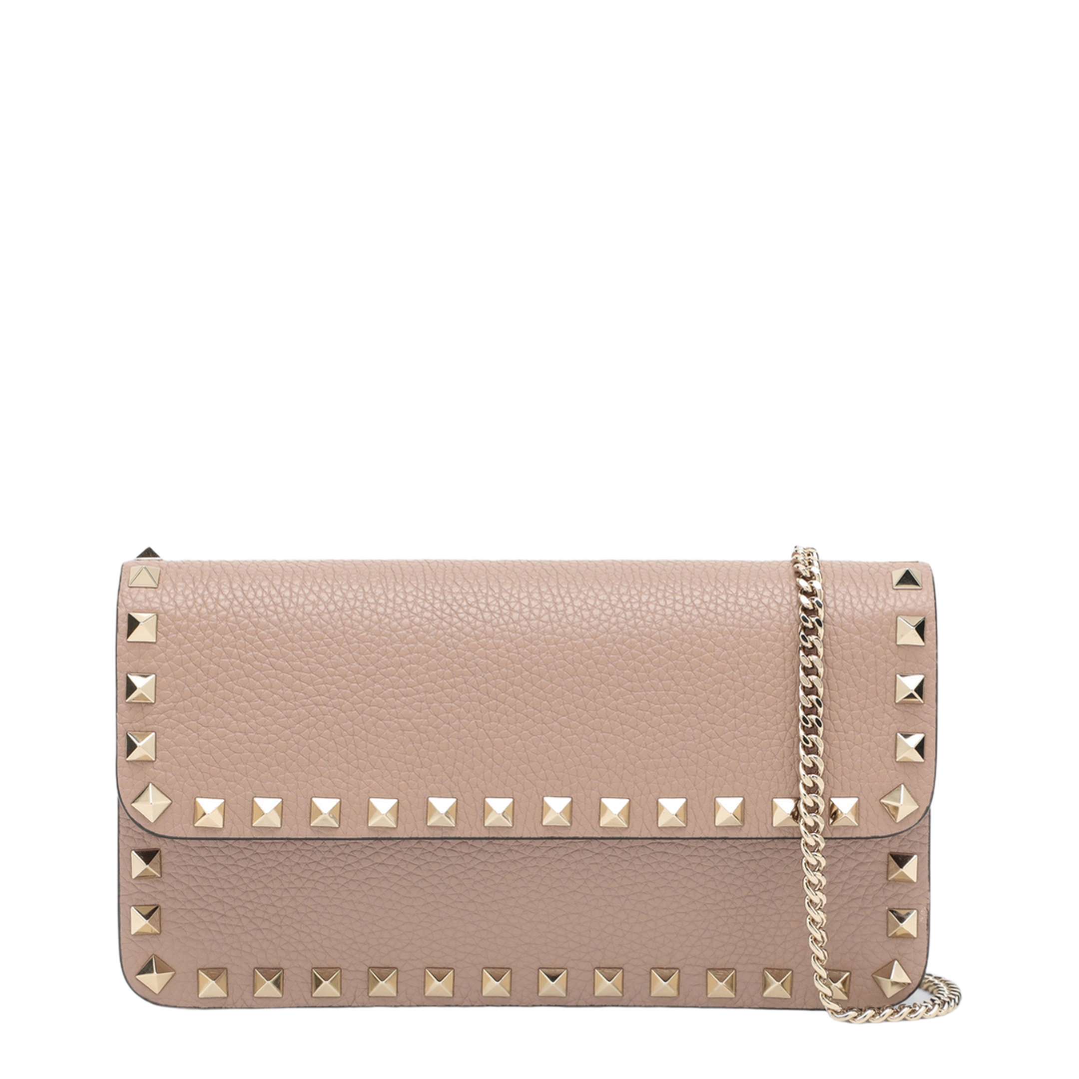 MAYFEYR - Valentino - Garnet Calfskin Rockstud Chain Wallet - 9W2P0S61VSHP45