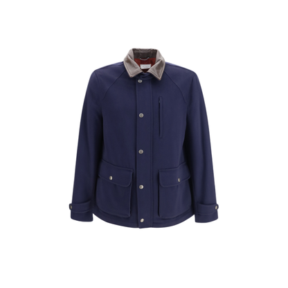MAYFEYR - Brunello Cucinelli - Virgin Wool Jacket With Nappa Inserts - MV4676382