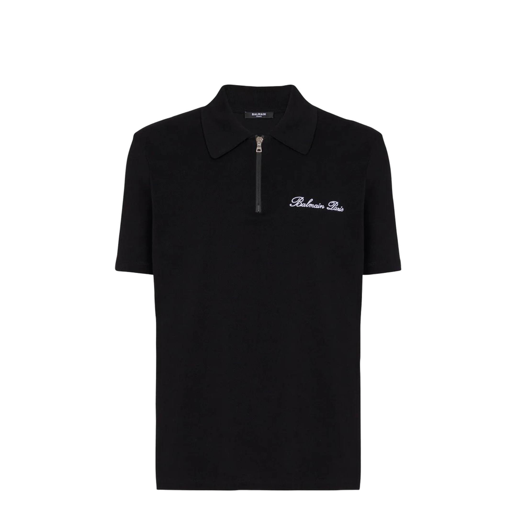 Short-Sleeved Polo Shirt Embroidery Black