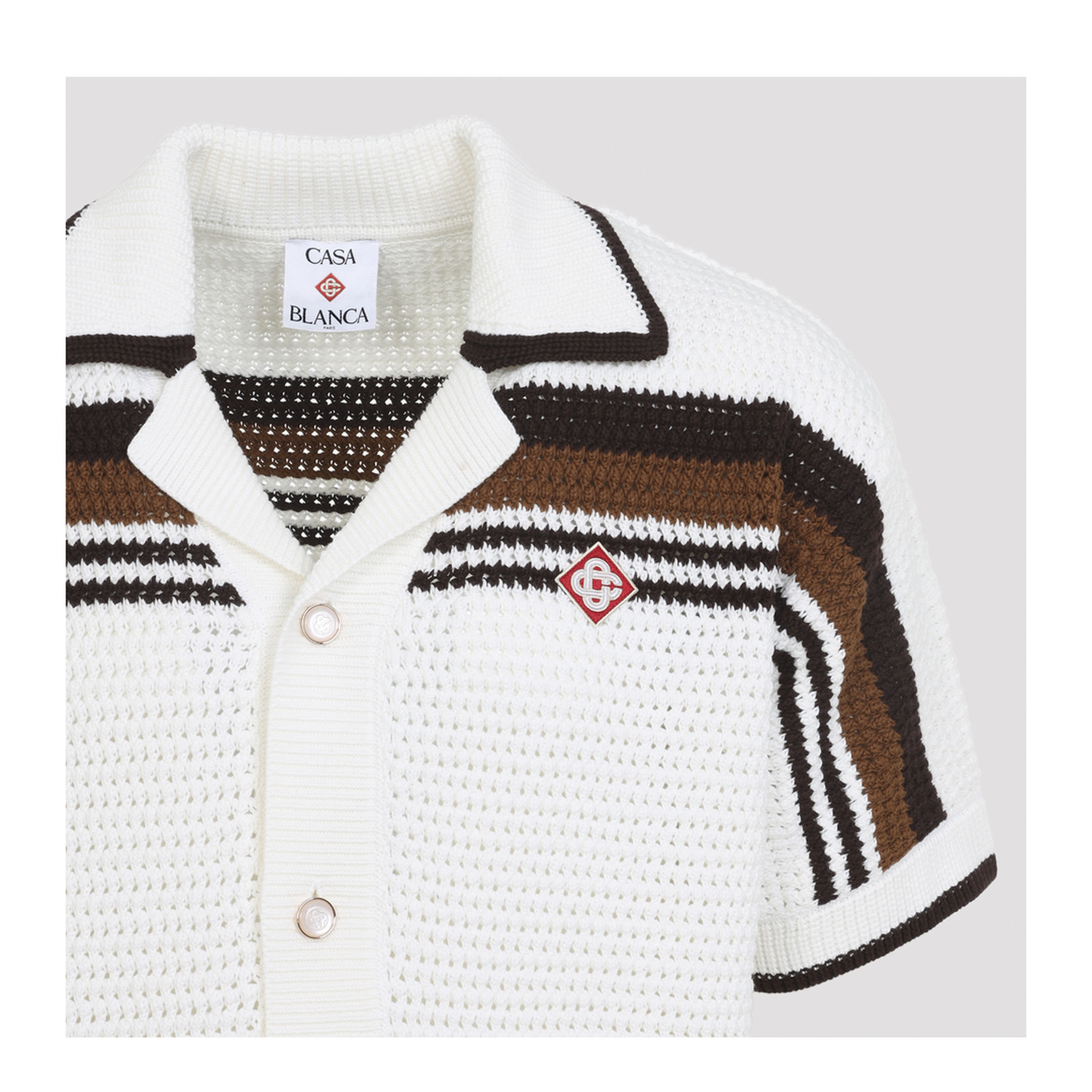 MAYFEYR - Casablanca - Short-Sleeve Crochet Shirt - MPF26KW93301