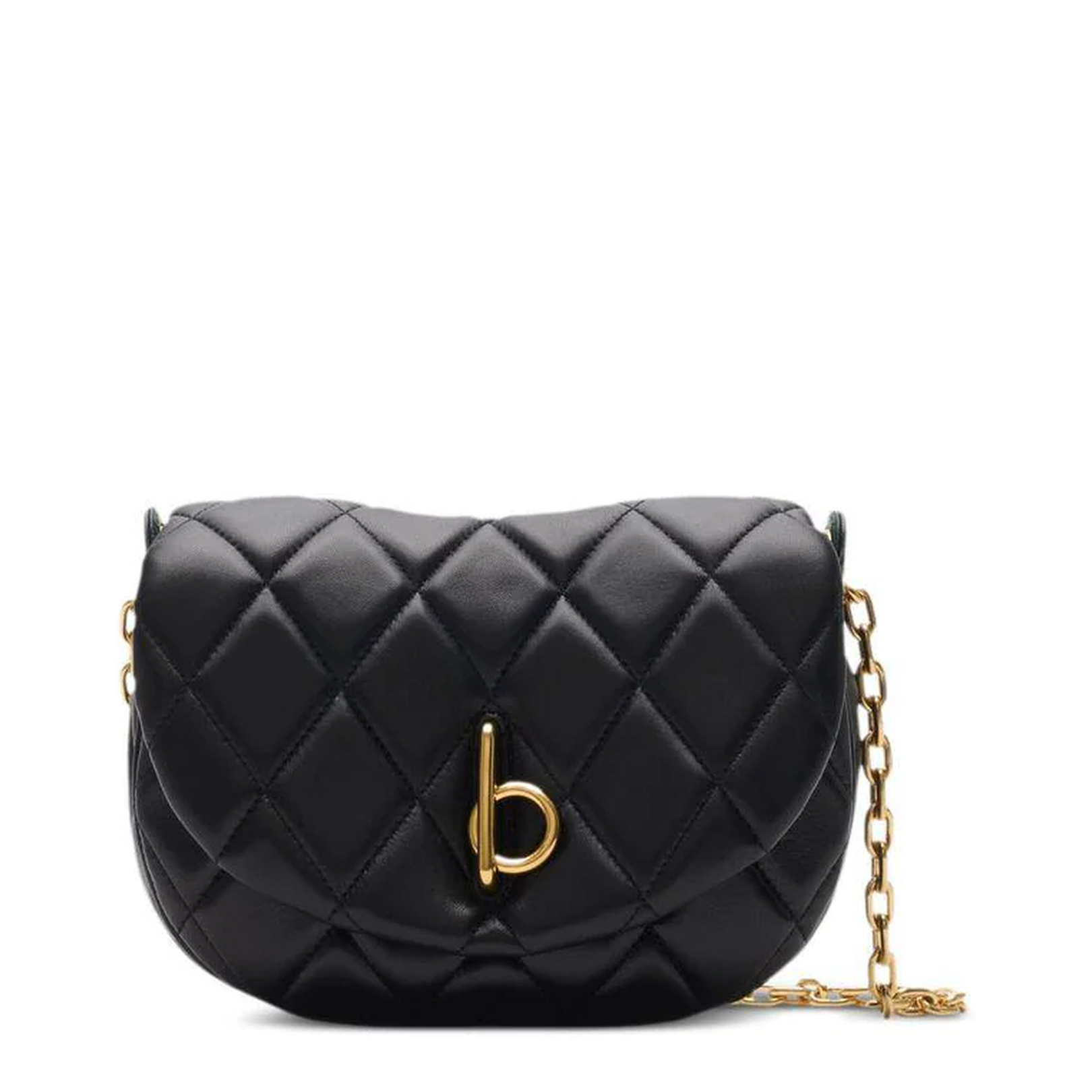Black Lambskin Diamond Quilted Shoulder Bag