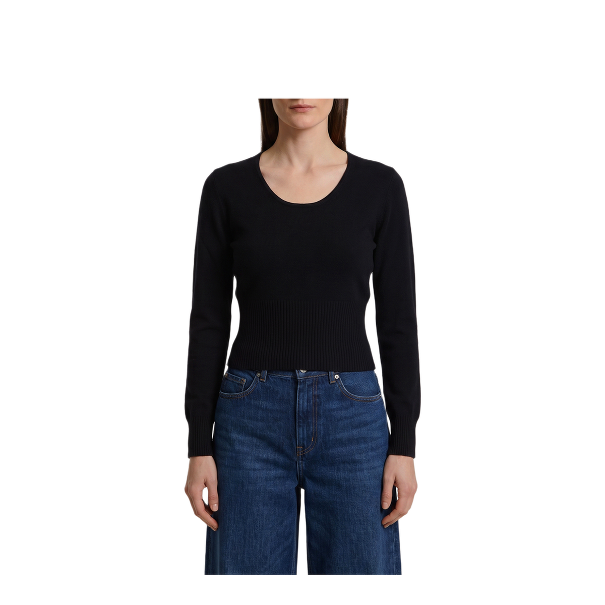 MAYFEYR - Max Mara - Black Crewneck Vetta Top - 262136614260012047F007