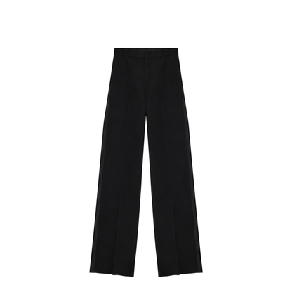 Straight-leg wool trousers