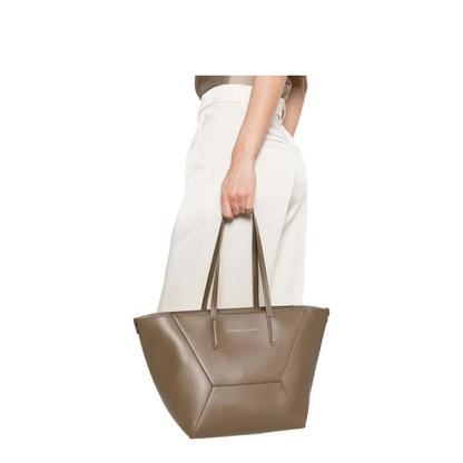 Leather Tote Bag with Pouch