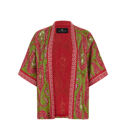 Silk Twill Kesa with Paisley Foliage Motif