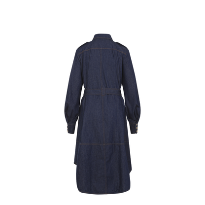 Hypnotic Tuck Midi Dress Navy Stripe