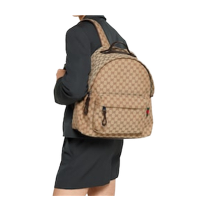 GG Canvas Medium Canvas Backpack - Beige