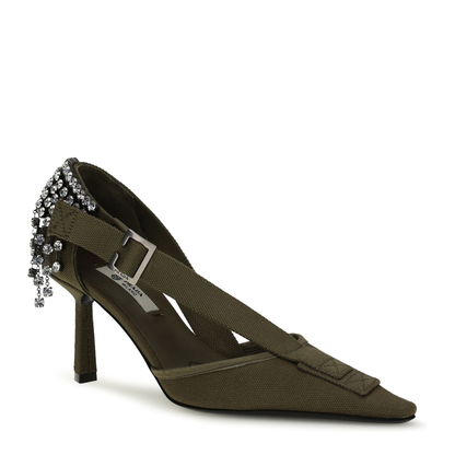 MAYFEYR - Prada - Canvas Pumps With Crystals - 1I443OFB075010