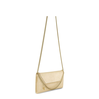 Falabella Polyester Wallet On Chain - Gold