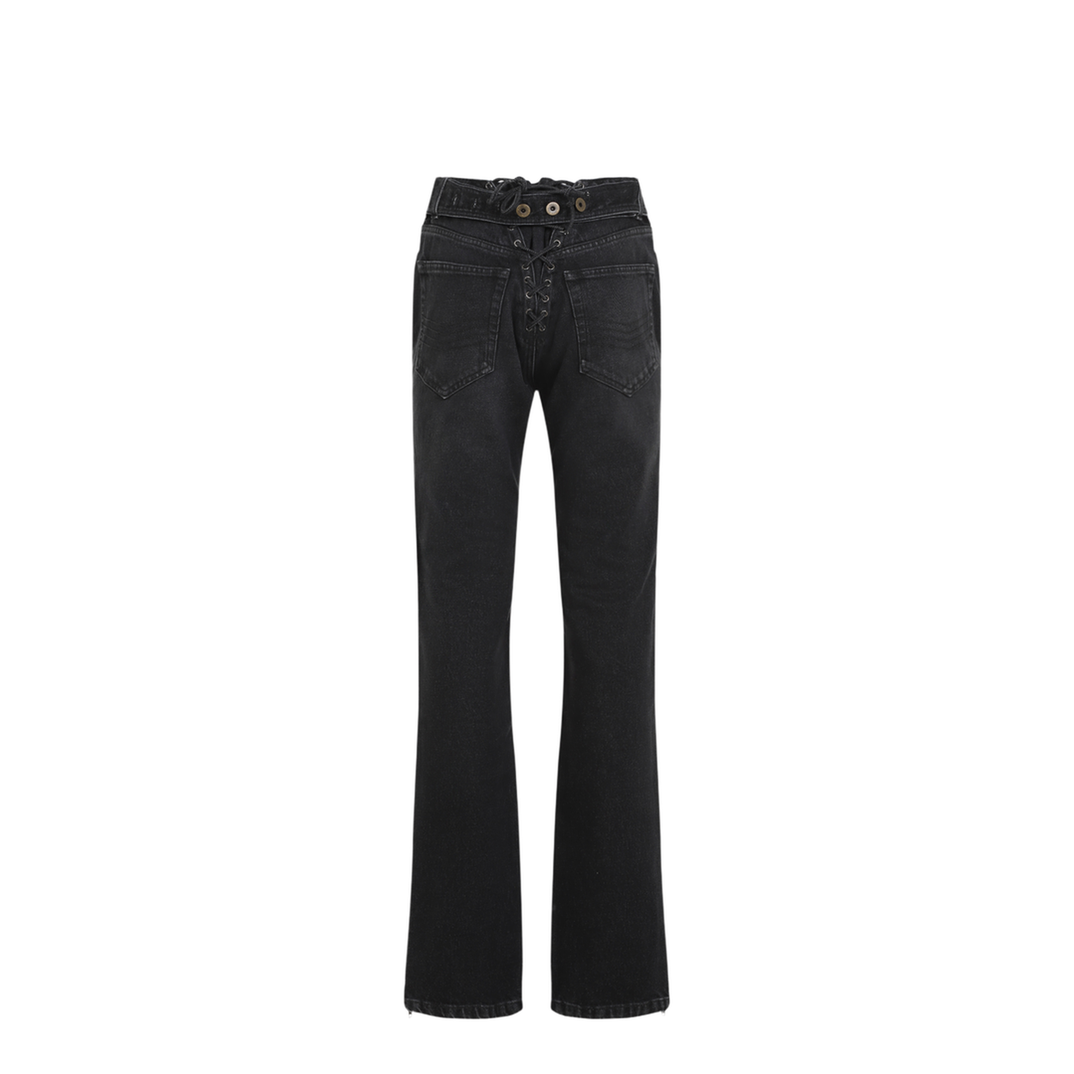 MAYFEYR - Jean Paul Gaultier - Denim Jeans With Lacing And Knee Bonding Detail - FJE148LPD016