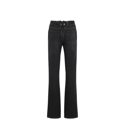 MAYFEYR - Jean Paul Gaultier - Denim Jeans With Lacing And Knee Bonding Detail - FJE148LPD016