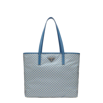 Shopping Bag in Light Blue Printed Re-Nylon