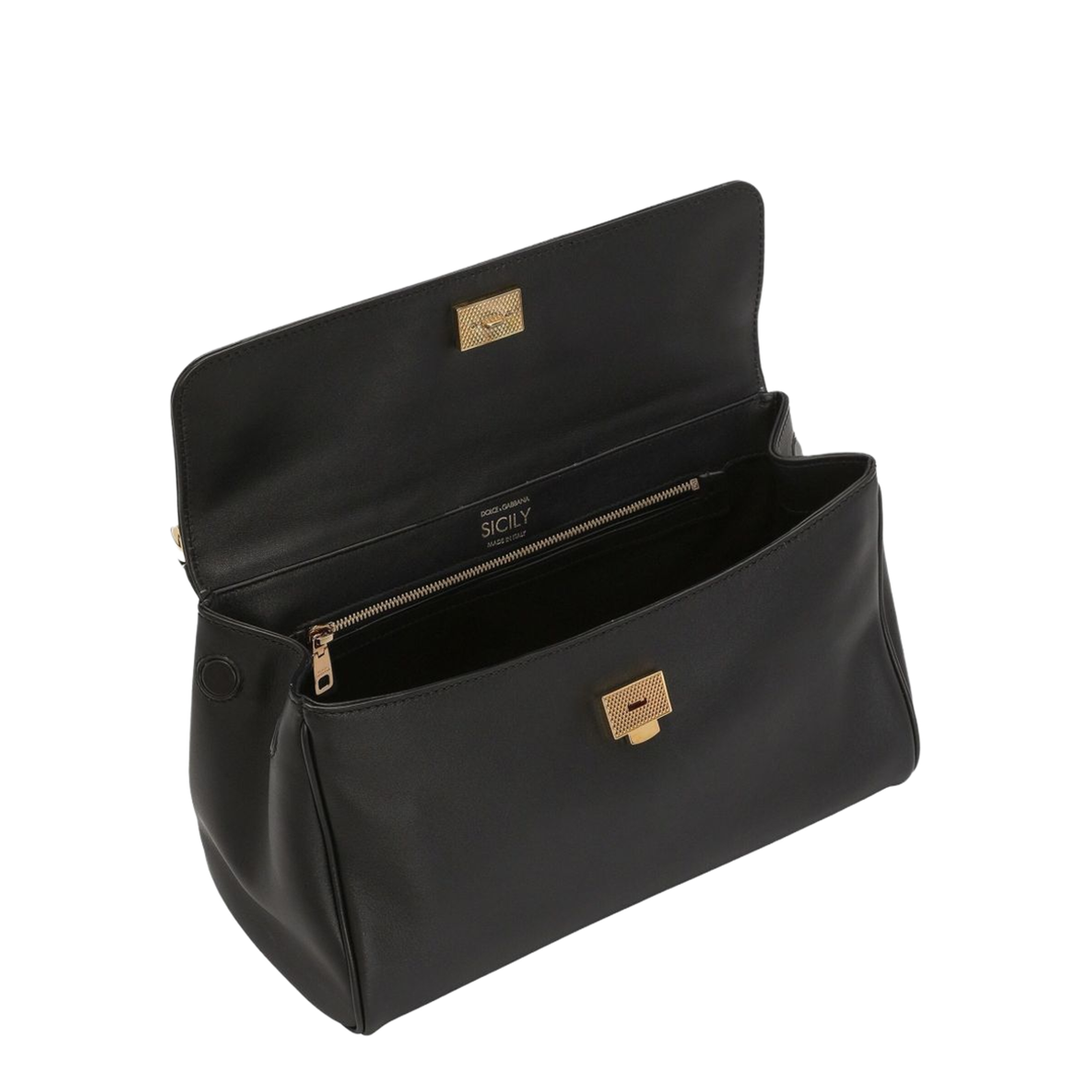 My Sicily handbag in plongé calfskin in Black