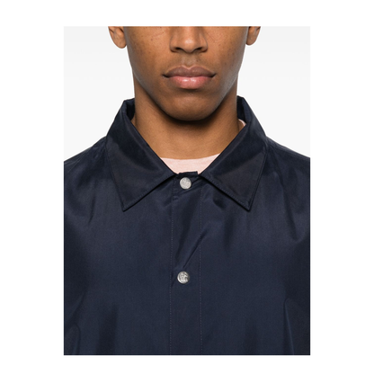 Buttoned Silk Jacket Blue