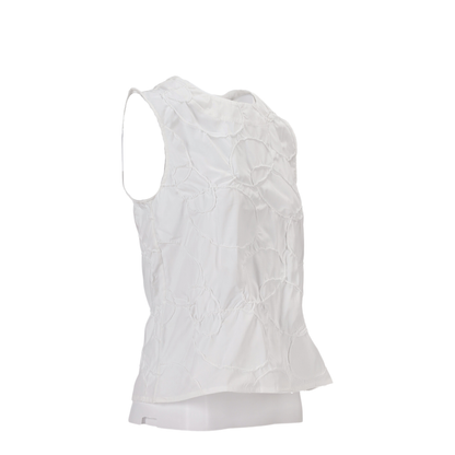MAYFEYR - NICCOLÒ PASQUALETTI - Carta Tank Elastic Ring Embroidered Poplin - NP07T003ERPOBIANCO