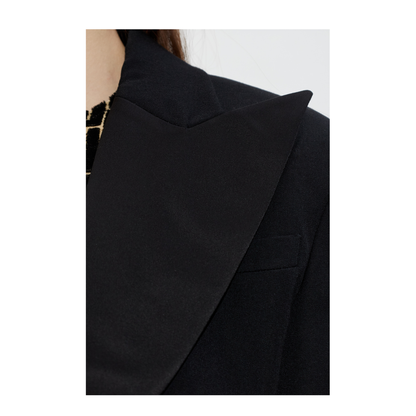 Cropped Grain de Poudre Jacket Black