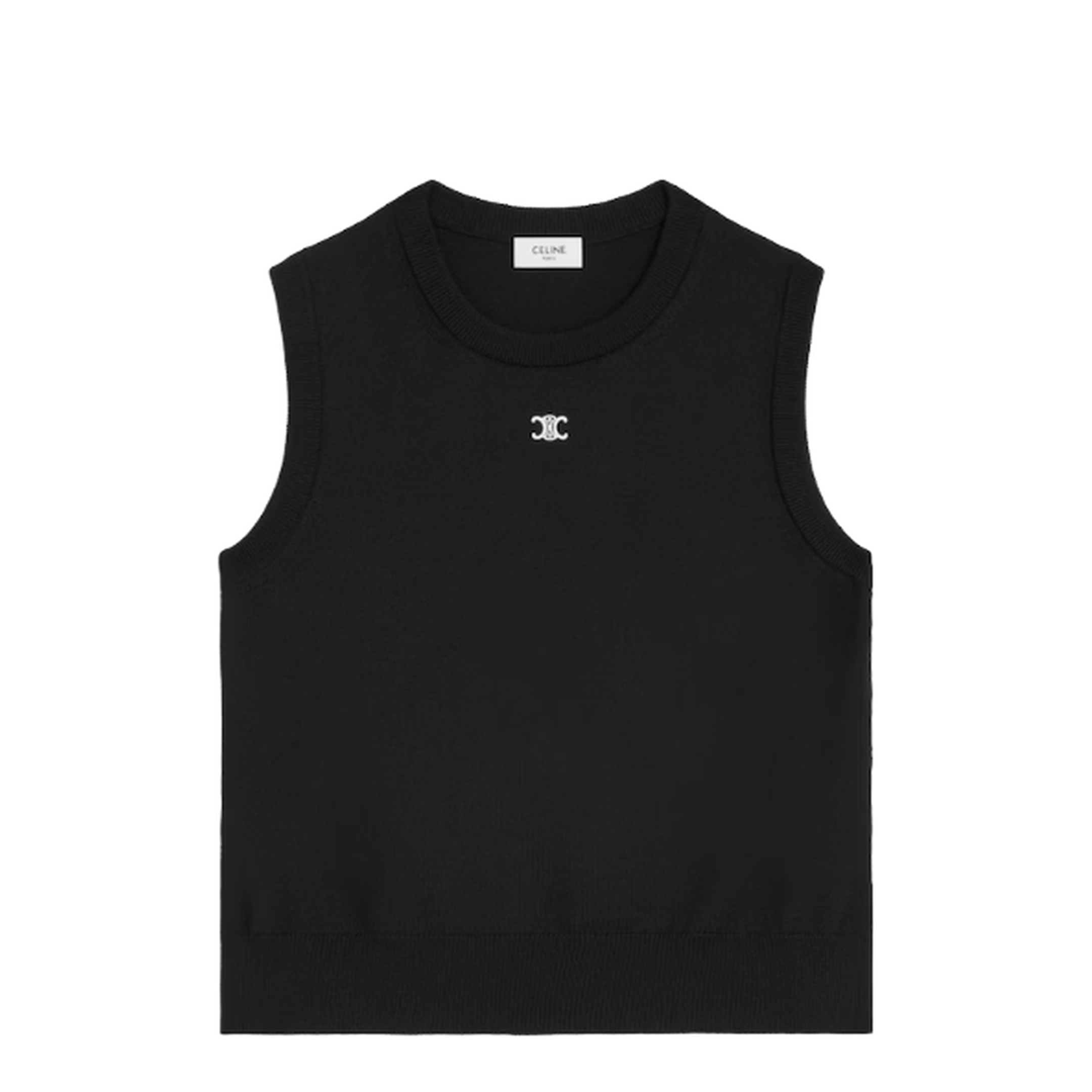 Crew Neck Waistcoat In Black