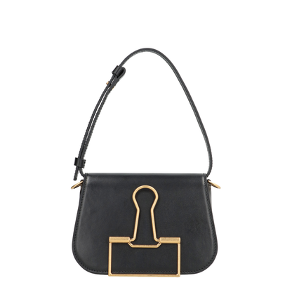 Skeleton Binder Leather Shoulder Bag