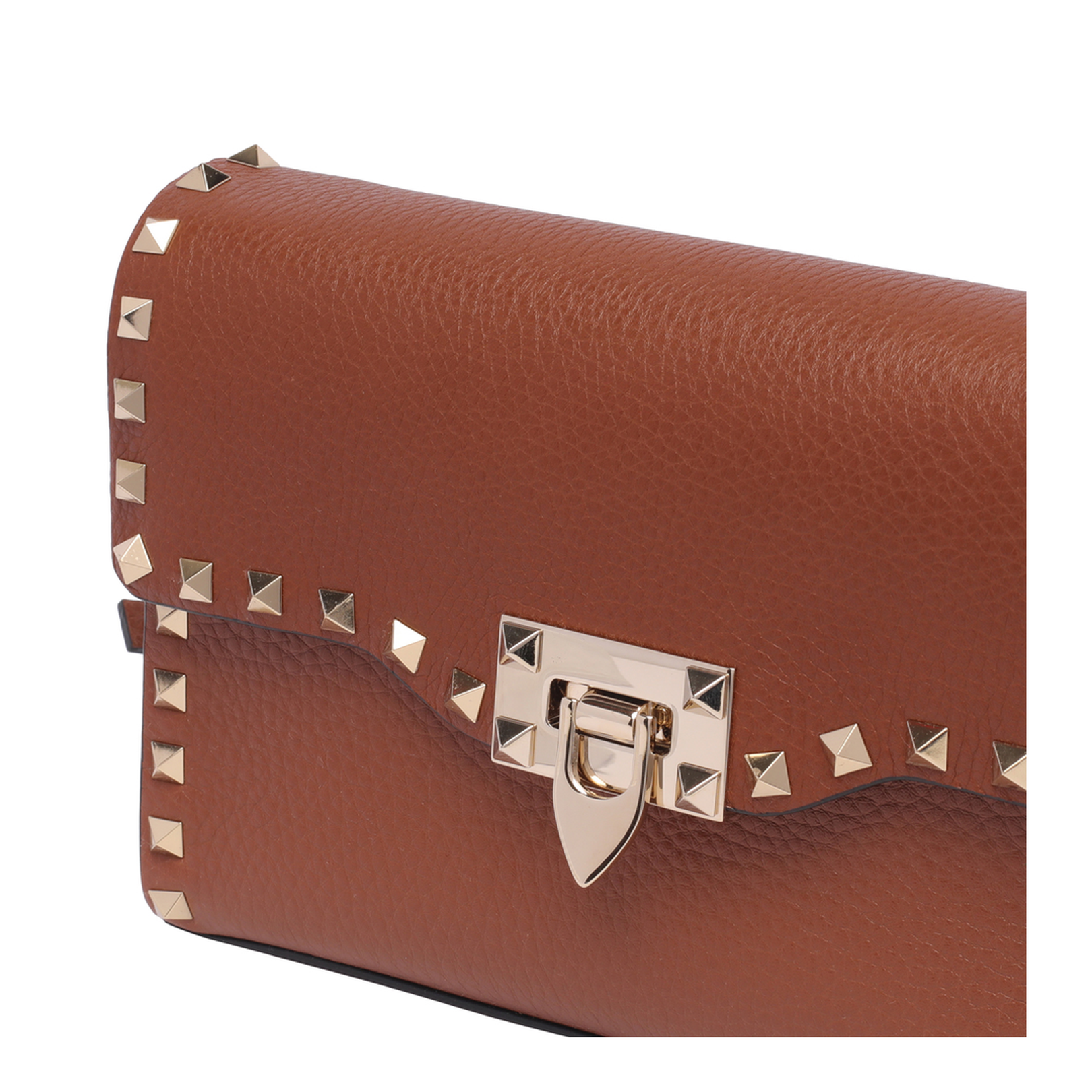 Brown Small Rockstud Crossbody Bag