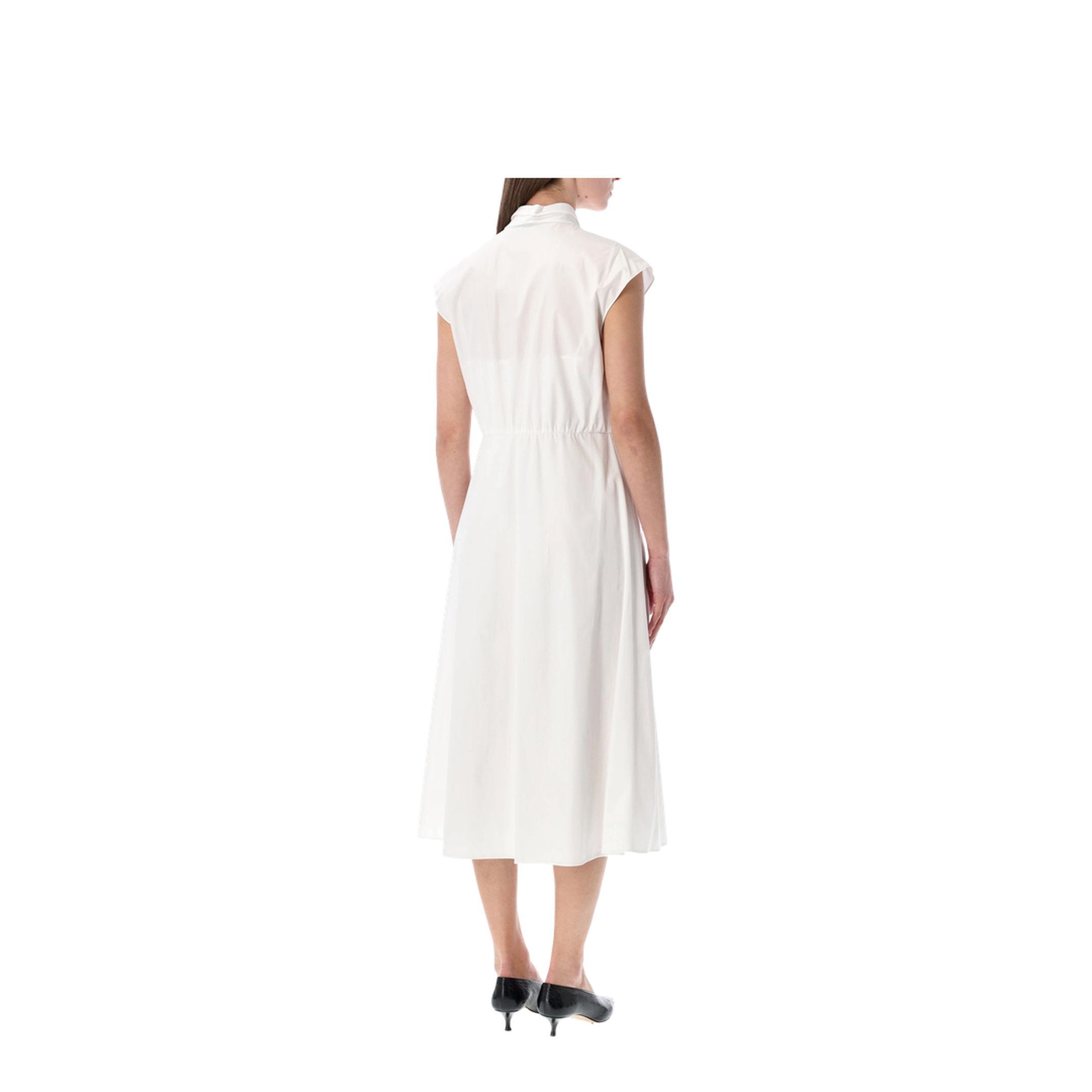 White Midi Dress with Sangallo Embroidery