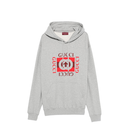 Printed Cotton Jersey Sweatshirt in Grey Mélange